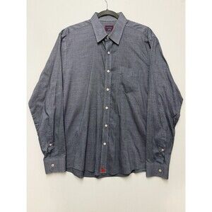 UNTUCKit Button Up Shirt Mens Large Gray Red Long Sleeve Pocket Cotton Casual